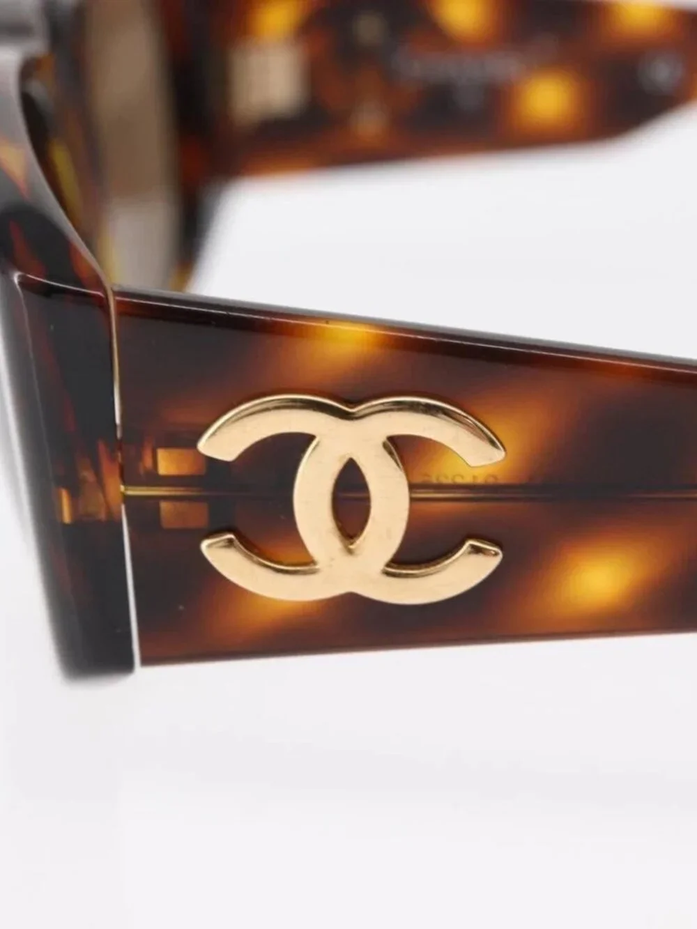 CHANEL Sunglasses Plastic Brown CC Auth 153000